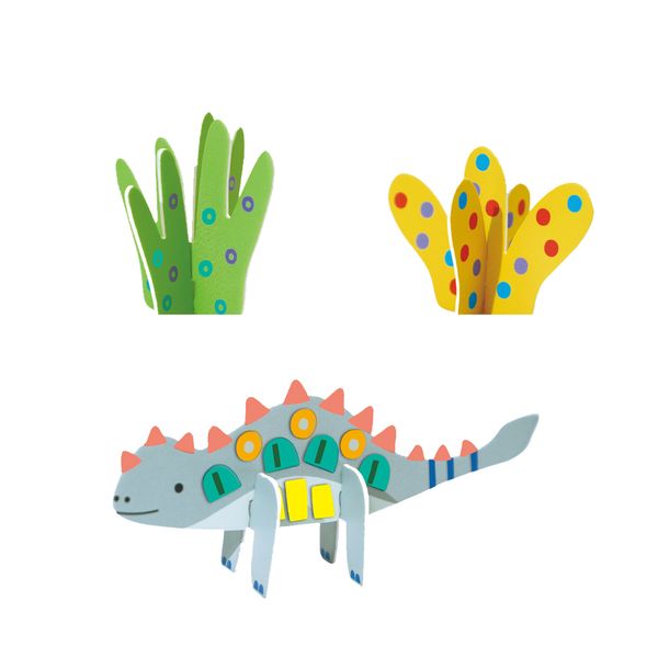 Аппликация с наклейками "Динозавры", 13 фигурок