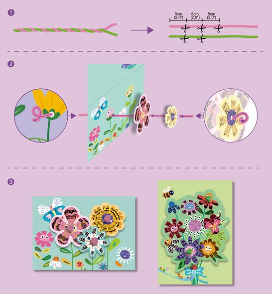 Набір для творчості, скретч-арт "Вітальна листівка, квіти", 3 листівки, AVENIR