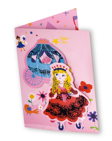 Набір для творчості, скретч-арт "Вітальна листівка, принцеси", 3 листівки, AVENIR