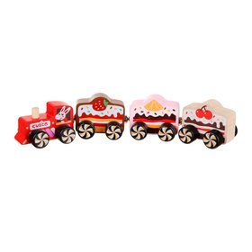 Деревянная игрушка-поезд на магнитах Пироженые, Cubika