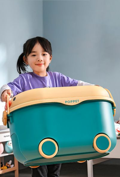 Ящик для зберігання іграшок середній "Каченя Блу", на колесах