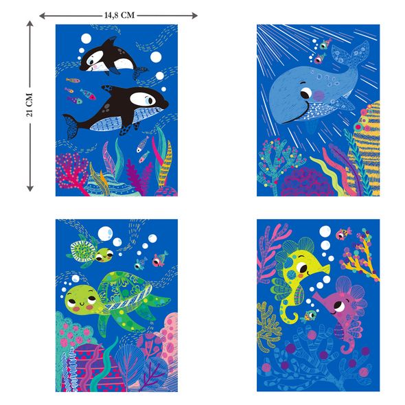 Набор для творчества, скретч-арт "Скретчбук, под водой", 15 листов, AVENIR