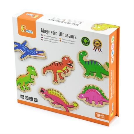 Набір дерев'яних магнітів Динозаври, Viga Toys, 20 шт.
