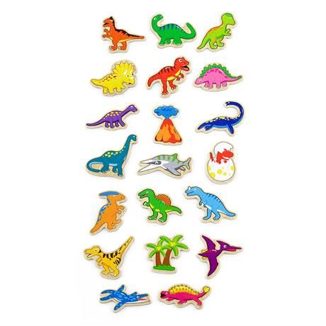 Набор деревянных магнитов Динозавры, Viga Toys, 20 шт.