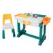 Детский многофункциональный столик Трансформер 6 в 1 и стульчик + подушка на стульчик и набор фломастеров, POPPET