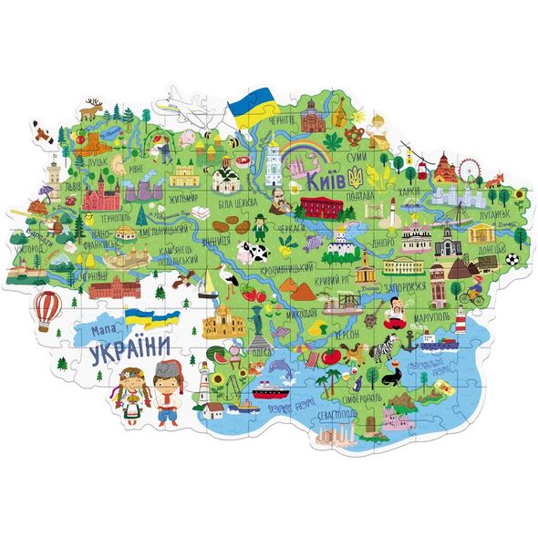 Пазл Карта Украины, 100 эл., DODO