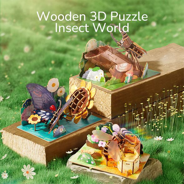 Деревянный 3D-пазл Пчела, MiDeer