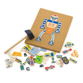 Деревянная аппликация Робот, Viga Toys