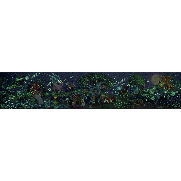 Пазл-панорама Чарівний ліс, світиться в темряві, 150 см, 200 ел., Hape