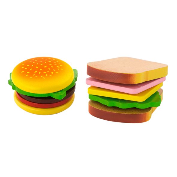 Деревянные гамбургер и сендвич, на липучках, Viga Toys