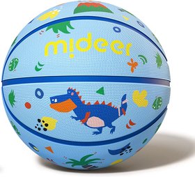 Детский баскетбольный мяч Тиранозавр, 22 см, голубой, MiDeer