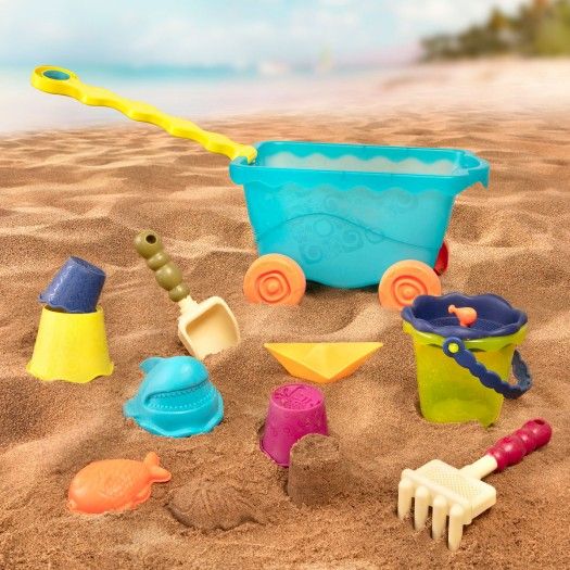Набор для игры с песком и водой – Тележка Море, 11 предм., Battat