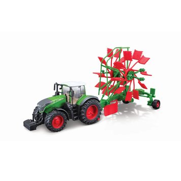 Автомодель - Трактор Fendt 1050 Vario з роторними валковими граблями, 1:32, 10 см, Bburago