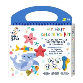 Подарунковий набір, розмальовка з багаторазовими наліпками "Морські друзі", 35 аркушів
