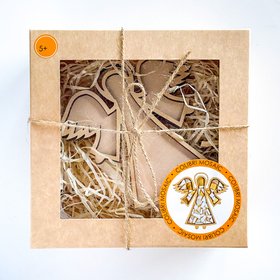 Набір керамічної мозаїки Янгол біло-золотий, коробка