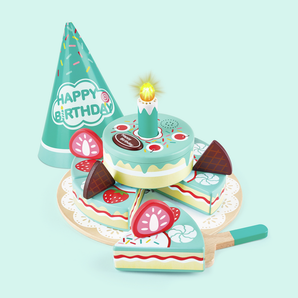 Дерев'яний ігровий набір Торт на день народження, світло, звук, Hape
